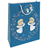 Nekupto Geschenkpapier Tasche 32,5 x 26 x 13 cm Weihnachten blau mit Engeln