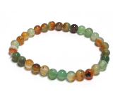 Achat Pfauenarmband elastisch Naturstein, Kugel 6 mm / 16 - 17 cm