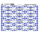 Bogenaufkleber für Gewürze mit blauem Ornament Basilikum 22 x 16 cm SK