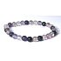 Fluorit lila-klar Armband elastischer Naturstein, Kugel 6 mm / 16-17 cm, Stein der Genies