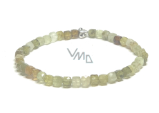 Granat Tsavorit grün facettiert Armband elastisch Naturstein, Kugel 4,5 mm / 16 - 17 cm, Gärtner Maskottchen