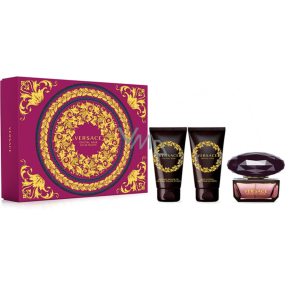 Versace Crystal Noir Eau de Toilette 50 ml + Körperlotion 50 ml + Duschgel 50 ml, Geschenkset für Frauen