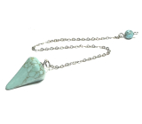 Tyrkenit Pendel 2,5 cm + 18 cm Kette mit Perle, Stein der jungen Menschen, die ein Lebensziel suchen