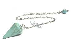 Tyrkenit Pendel 2,5 cm + 18 cm Kette mit Perle, Stein der jungen Menschen, die ein Lebensziel suchen