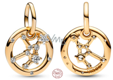 Charms Sterling Silber 925 vergoldet Sternzeichen Jungfrau, Anhänger Armband