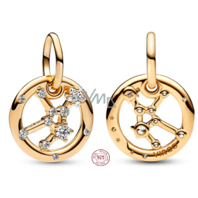 Charms Sterling Silber 925 vergoldet Sternzeichen Jungfrau, Anhänger Armband Charms Sterling Silber 925 vergoldet Sternzeichen Jungfrau, Anhänger Armband
