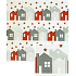 Nekupto Weihnachtsgeschenkpapier 70 x 200 cm Weiß, rot-graue Häuser