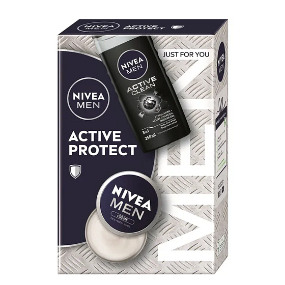 Nivea Men Active Protect feuchtigkeitsspendende Creme 75 ml + Nivea Active Clean Duschgel 250 ml, Kosmetikset für Männer