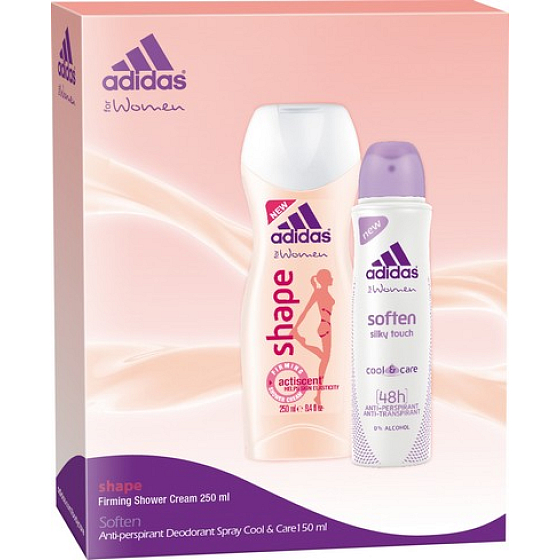 Adidas Soften Antitranspirant Deodorant Spray für Frauen 150 ml + Duschgel 250 ml, Kosmetikset