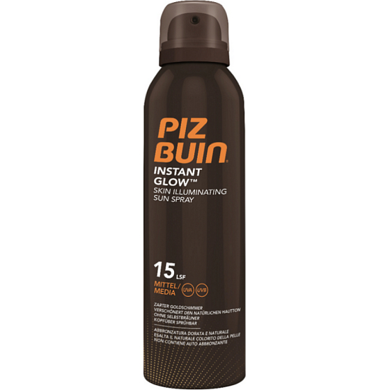 Piz Buin Instant Glow SPF15 Aufhellendes Sonnenspray mit sofortiger Strahlungswirkung 150 ml