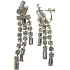 Silberne Strass-Ohrringe 7 x 1,5 cm 1 Paar