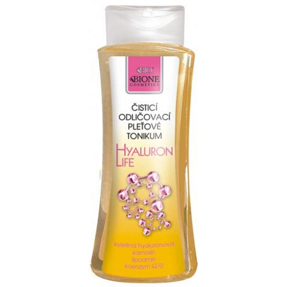 Bione Cosmetics Hyaluron Life mit Hyaluronsäure reinigender Make-up-Entferner Hauttonikum für alle Hauttypen 255 ml