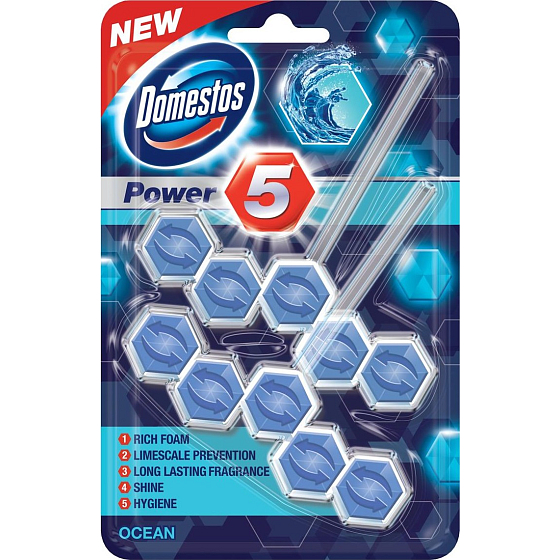 Domestos Power 5 Ocean WC fester Block 2 x 55 g