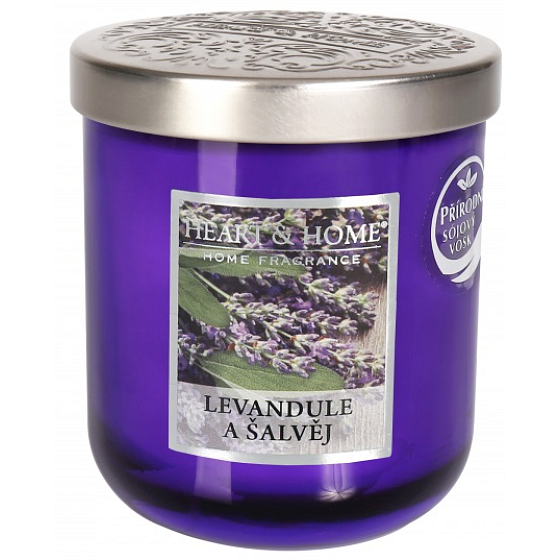 Heart & Home Lavendel und Salbei Soja Duftkerzenmedium brennt bis zu 30 Stunden 115 g