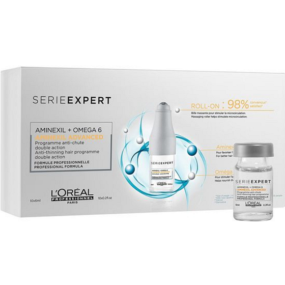 Loreal Paris Professionnel Série Expert Aminexil Advanced Roll-On Programm gegen Haarausfall 10 x 6 ml