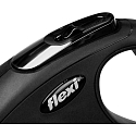 Flexi New Classic Original Tape Automatikleine für Hunde bis 15 kg, schwarz, S klein, Länge 5 m