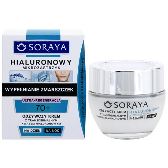Soraya Hyaluronic Micro-Injection 70+ Regenerationscreme mit transdermaler Hyaluronsäure pro Tag / Nacht 50 ml