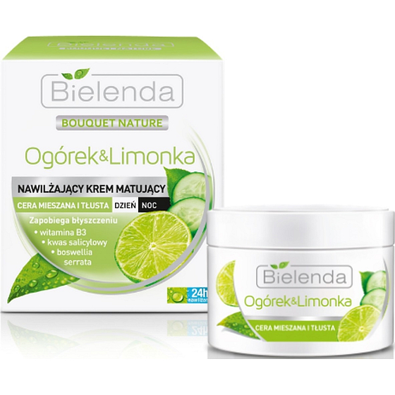 Bielenda Bouquet Natur Gurke & Limette opake Creme mit Gurke und Limette Tag / Nacht 50 ml