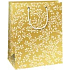 Ditipo Geschenkpapiertüte 18 x 10 x 22,7 cm Weihnachtsgold - weiße Zweige