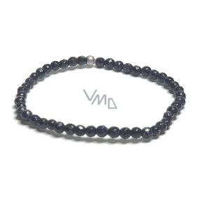 Goldstein blau Avanturin Facettenarmband elastisch, Kunststeinkugel 4 mm / 16 - 17 cm, Schmuckstein Goldstein blau Avanturin Facettenarmband elastisch, Kunststeinkugel 4 mm / 16 - 17 cm, Schmuckstein