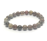 Jaspis dunkel Armband elastisch Naturstein, Kugel 8 mm / 16-17 cm, Stein der positiven Energie