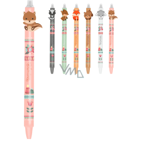 Colorino Gummierter Stift Kleine Füchse rosa, blaue Mine 0,5 mm