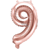 Ditipo Aufblasbarer Folienballon Nummer 4 rosa gold 35 cm 1 Stück