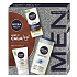 Nivea Men Keep it Calm Sensitive SPF15 Gesichtscreme 75 ml + Nivea Men Sensitive Reinigungsgel 100 ml + Nivea Men Sensitive Bamboo Extract Duschgel 250 ml, Kosmetikset für Männer