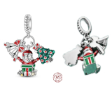 Charm Sterlingsilber 925 Weihnachten 3-in-1 Glocken, Santa, Baum, Anhänger für Armband Weihnachten