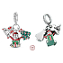 Charm Sterlingsilber 925 Weihnachten 3-in-1 Glocken, Santa, Baum, Anhänger für Armband Weihnachten