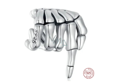 Charm Sterlingsilber 925 Skelett-Hand, Perle für Armband Halloween