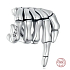 Charm Sterlingsilber 925 Skelett-Hand, Perle für Armband Halloween