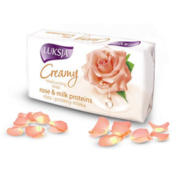 Luksja Cremige Rosenblätter & Milchproteine - Toilettenseife mit Rosen- und Milchprotein 90 g