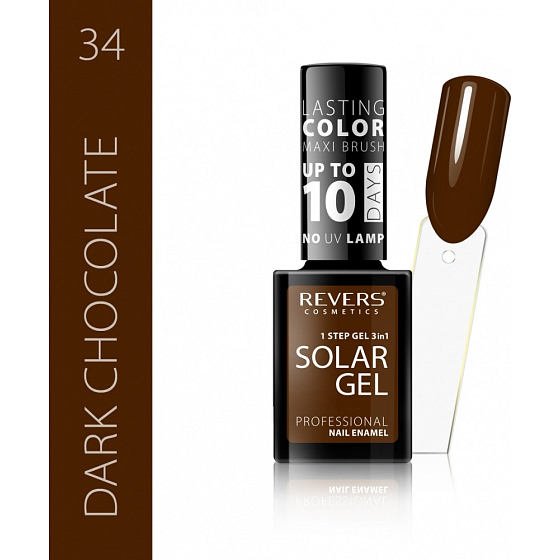 Revers Solar Gel Gel Nagellack 34 Dark Chocolate 12 ml