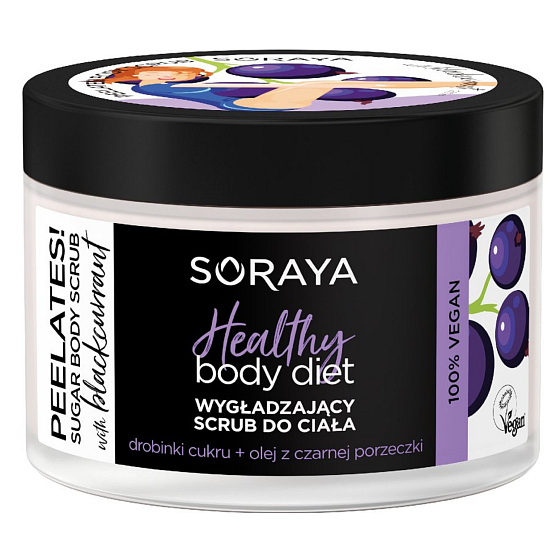 Soraya Gesunde Körperdiät Johannisbeeröl glättet natürliches Zuckerpeeling 200 ml