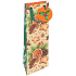 Nekupto Geschenk Papiertüte für Luxusflasche 13 x 33 cm Weihnachtsorange, Zimt, Lebkuchen, Tannenzapfen WILH 1981