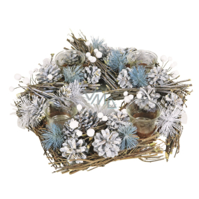 Adventskranz aus Zweigen mit Zapfen 41 cm