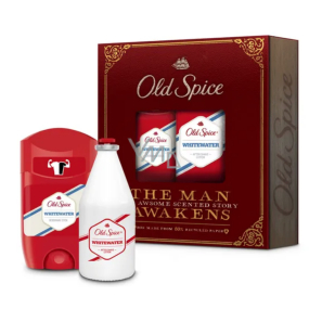 Old Spice White Water Vintage Antitranspirant Deodorant Stick 50 ml + Aftershave 100 ml, Kosmetikpatrone für Männer