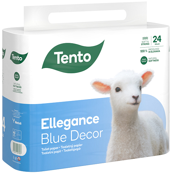 Dieses Ellegance Blue Decor Toilettenpapier 3-lagig, 15,5 m, 24 Stück
