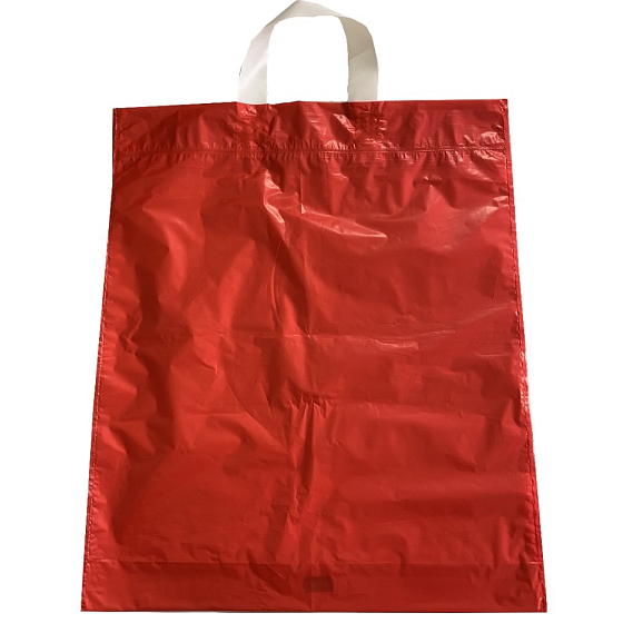 Rote Plastiktüte mit Griff 36 x 45 cm