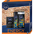 Nivea Men Energy Deep Aftershave 100 ml + Deep Energy Duschgel 250 ml + Deep Energy Antitranspirant Spray 150 ml, Kosmetikset für Männer
