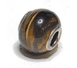 Tigerauge Anhänger rund Naturstein 14 mm, Loch 4,2 mm 1 Stück, Stein der Sonne und Erde, bringt Glück und Reichtum
