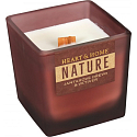 Heart & Home Nature Bernstein Holz und Vetiver Duftkerze großes Glas, Brenndauer bis zu 40 Stunden 210 g