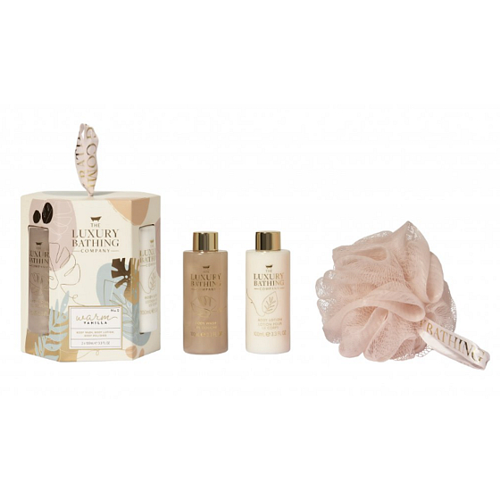 Grace Cole Vanilla Duschgel 100 ml + Körperlotion 100 ml + Badeschwamm, Kosmetikset für Frauen