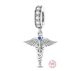 Charme Sterling Silber 925 Graduation - Äskulapstab - Emblem der Ärzte und Apotheker, Graduate Anhänger an einem Armband Job