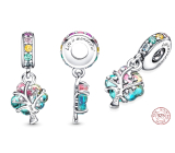 Sterling Silber 925 Muranoglas Baum der Zugehörigkeit, Natur Armband Anhänger
