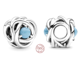 Charme Sterling Silber 925 Unendlicher Kreis der Ewigkeit Dezember Türkis, Perle für Armband