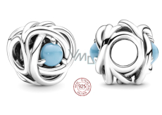 Charme Sterling Silber 925 Unendlicher Kreis der Ewigkeit Dezember Türkis, Perle für Armband