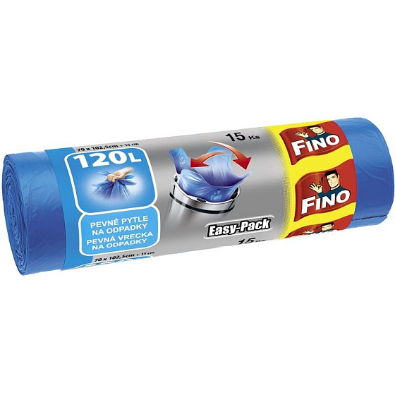 Fino Easy Pack Müllsäcke blau, 25 µm, 120 Liter, 70 x 102,5 cm, 15 Stück