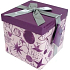 Angel Folding Geschenkbox mit Band Weihnachtsflieder mit Silberband 1372 M 15 x 15 x 15 cm 1 Stück